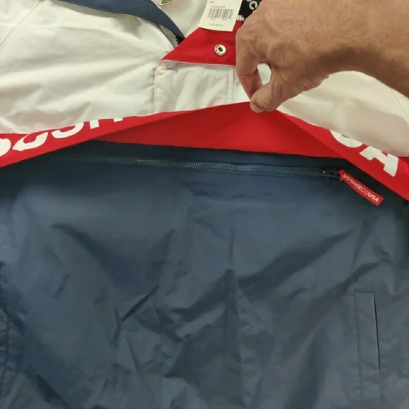 DC SHOE CO USA water Resistant Men Large Jacket Red White Blue - Picture 8 of 12